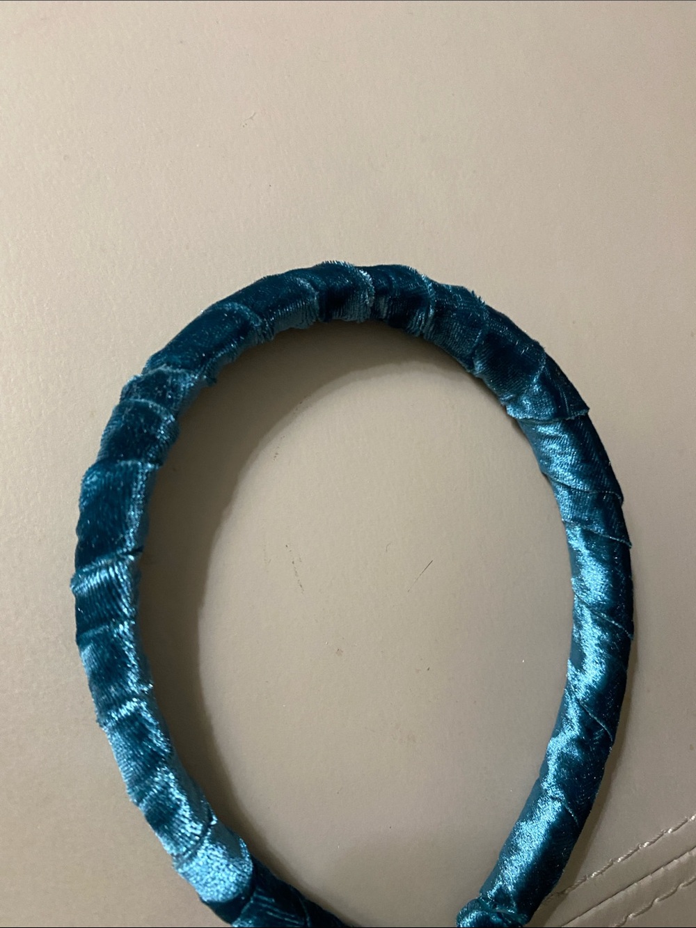Hand Crafted Teal Velvet Wrapped Headband
